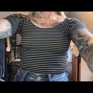 Striped Silence + Noise crop top